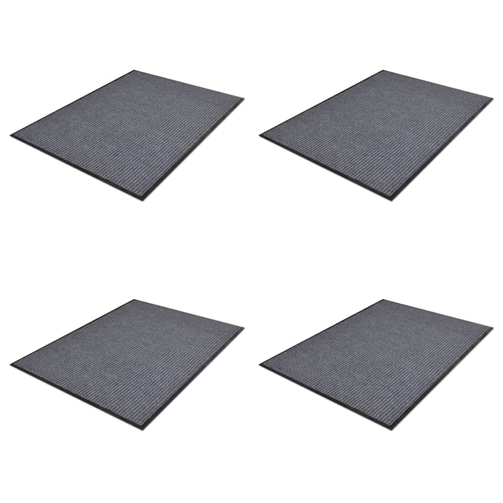 vidaXL Durų kilimėliai, 4 vnt., pilkos spalvos, 90x60cm, PVC