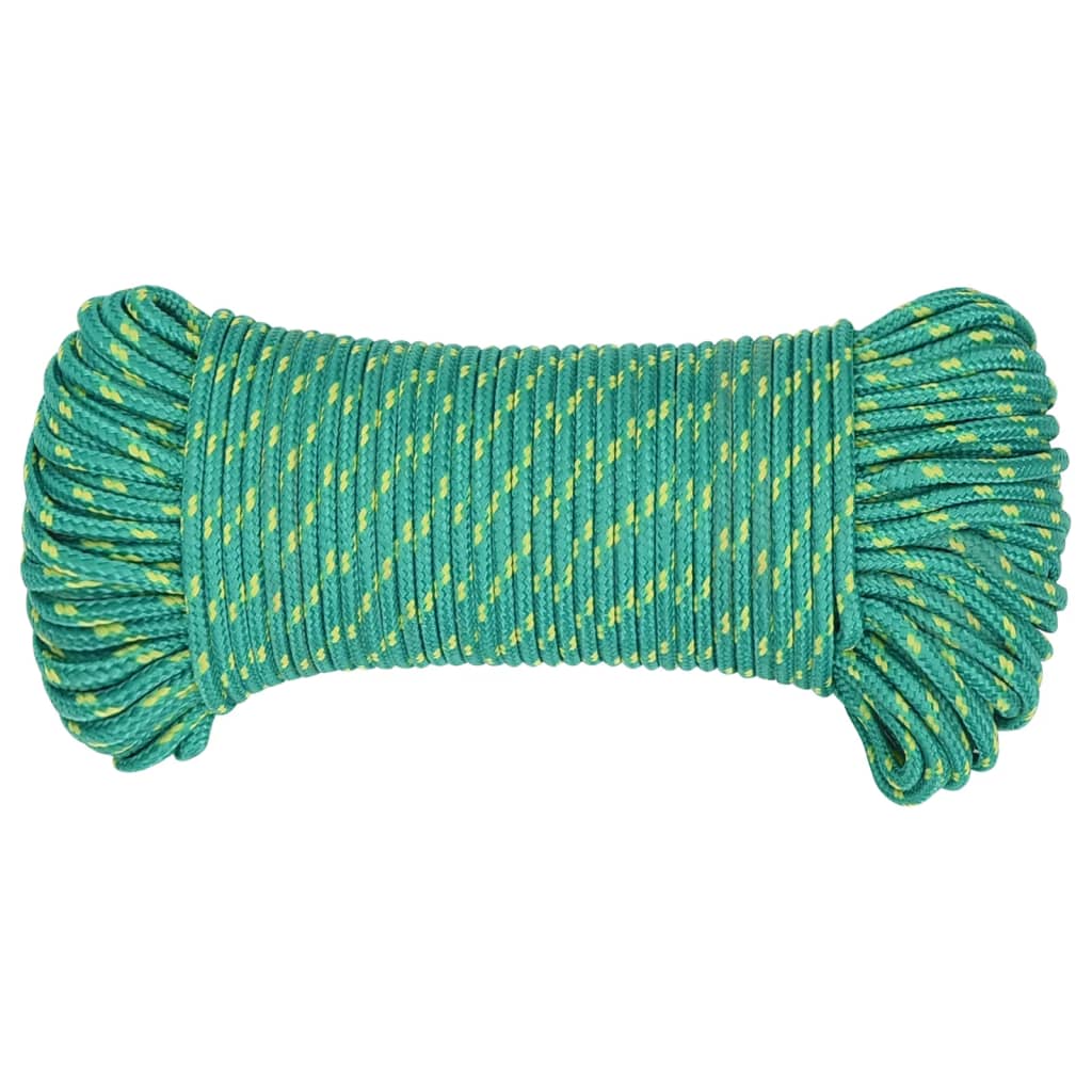 vidaXL Valties virvė, žalios spalvos, 3mm, 250m, polipropilenas