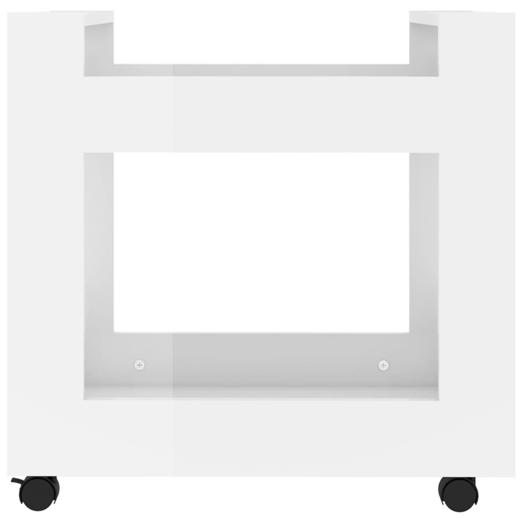 vidaXL Rašomojo stalo lentyna, balta, 60x45x60cm, mediena, blizgi