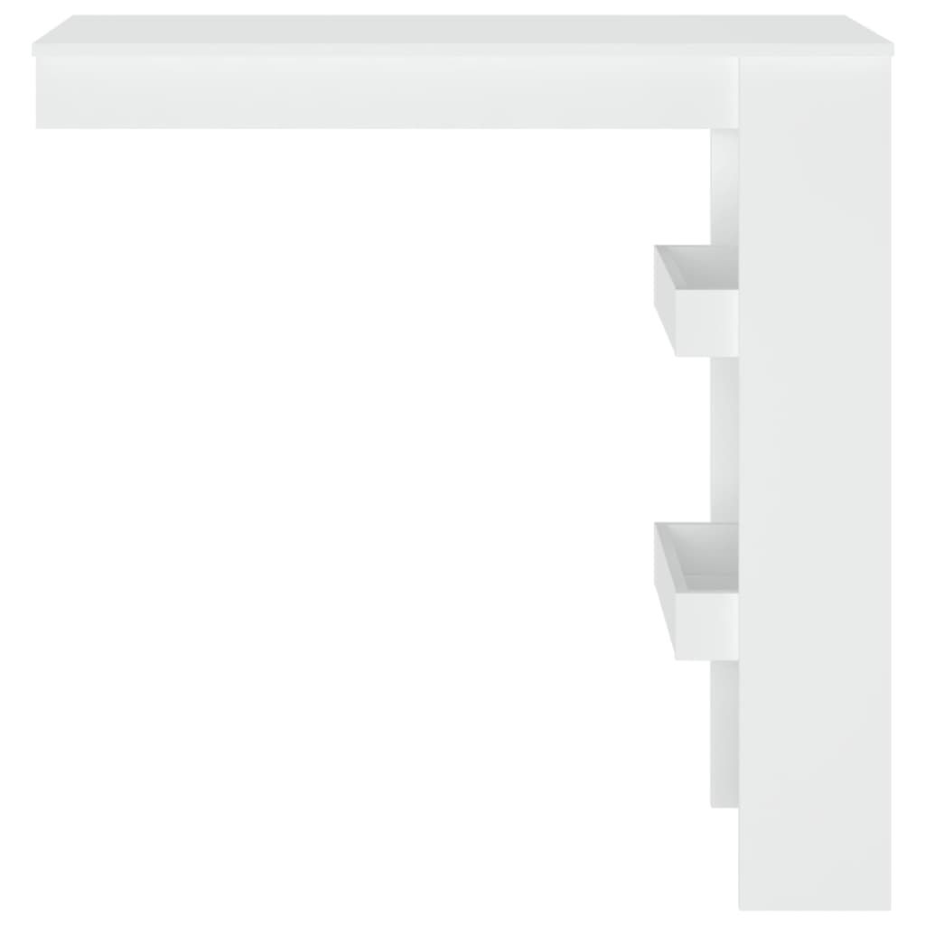 vidaXL Sieninis baro staliukas, baltas, 102x45x103,5cm, mediena