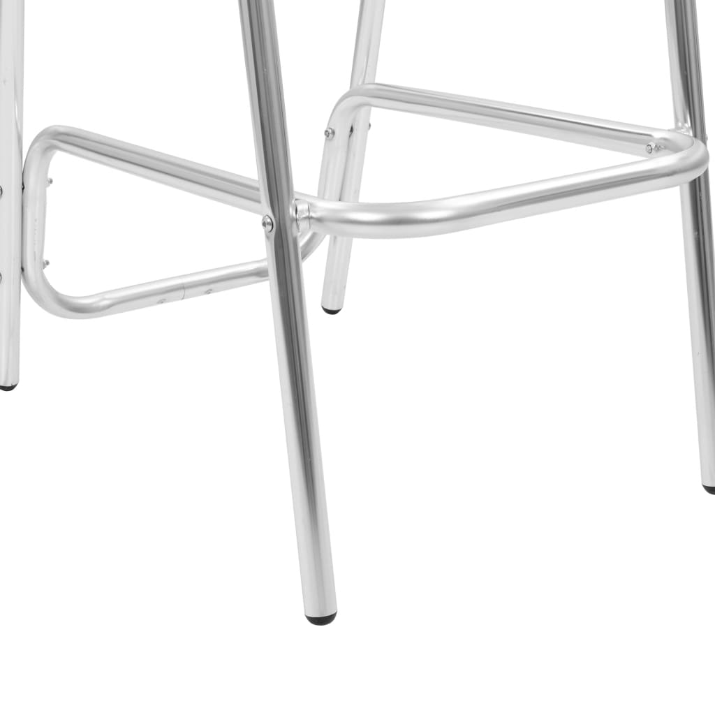 vidaXL Viena ant kitos sudedamos baro kėdės, 2vnt., aliuminis