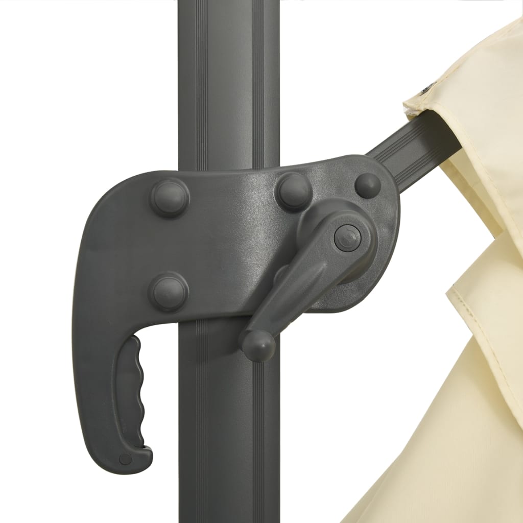 vidaXL Gembės formos skėtis su aliuminiu stulpu, smėlio, 400x300cm