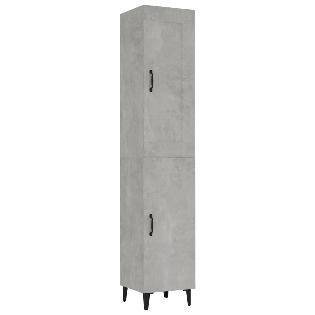 vidaXL Komoda, betono pilkos spalvos, 35x34x180cm, apdirbta mediena