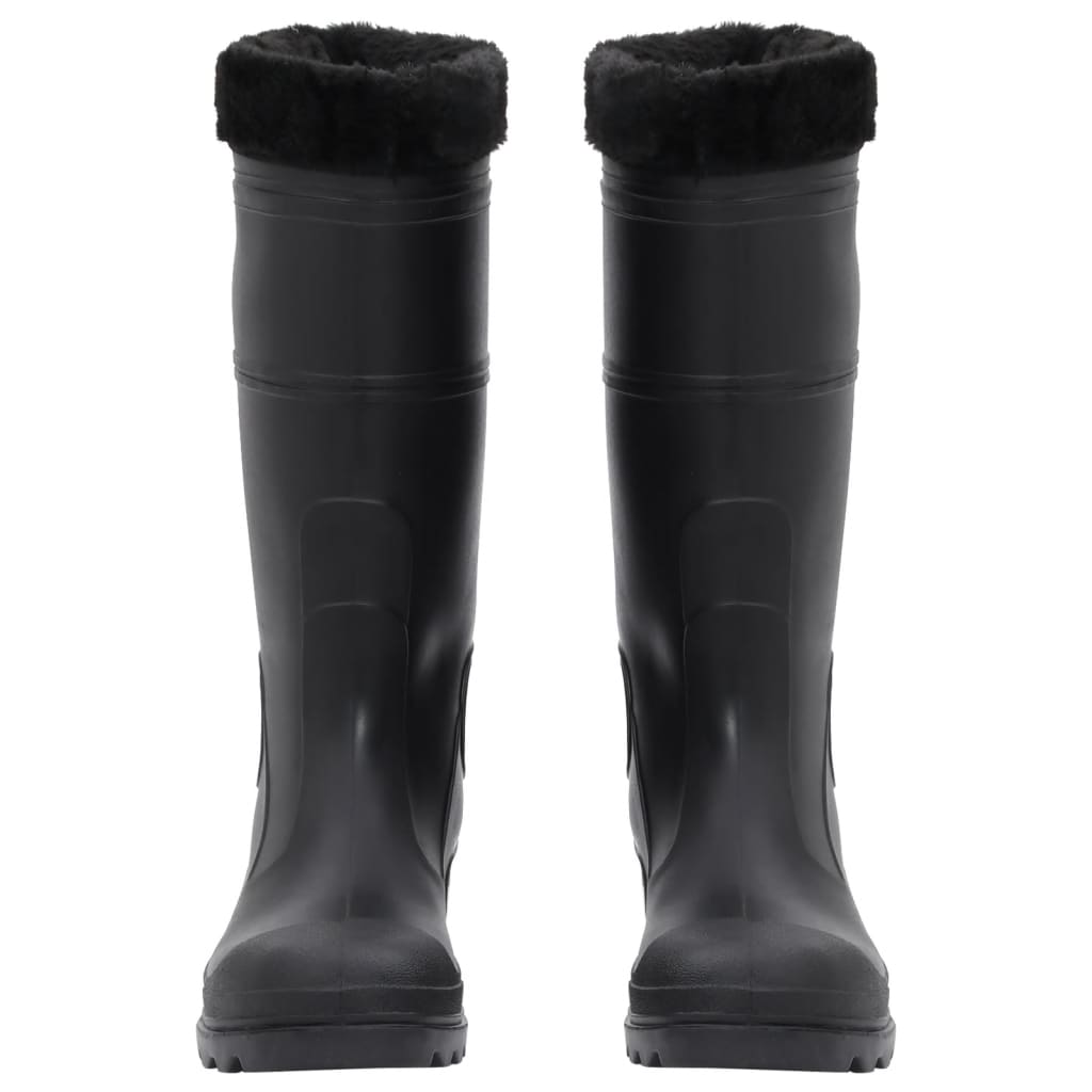 vidaXL Guminiai batai su išimamomis kojinėmis, juodi, PVC, 41 dydžio