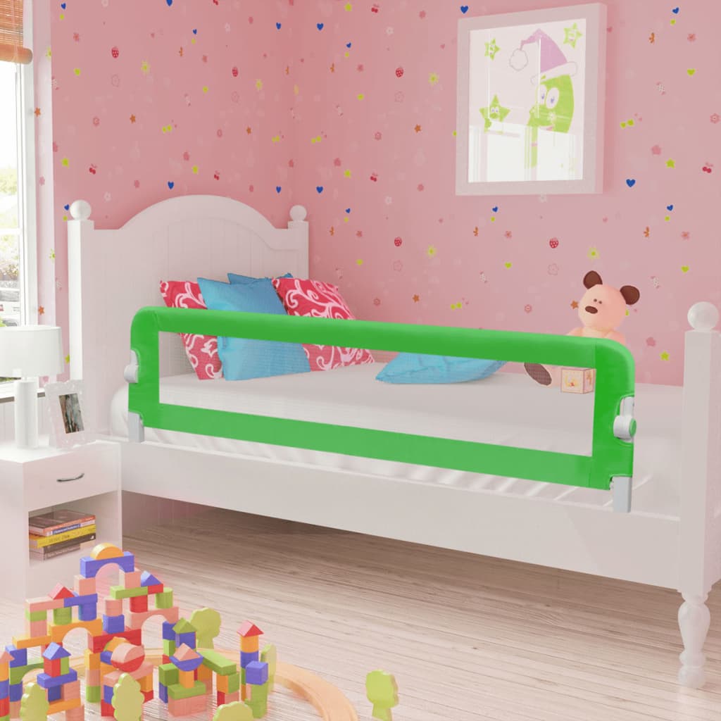 vidaXL Apsauginiai turėklai vaiko lovai, 2vnt., žali., 150x42cm