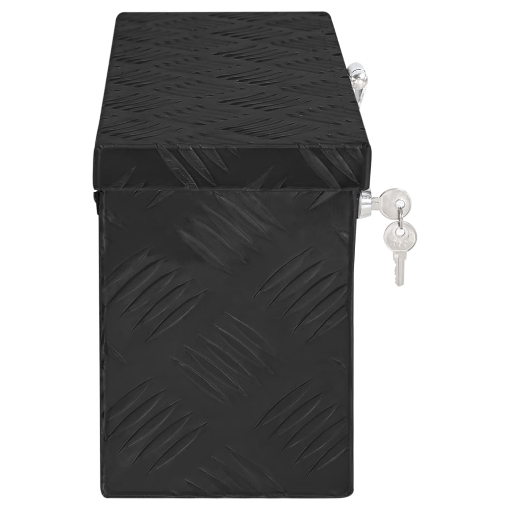 vidaXL Daiktadėžė, juodos spalvos, 50x15x20,5cm, aliuminis