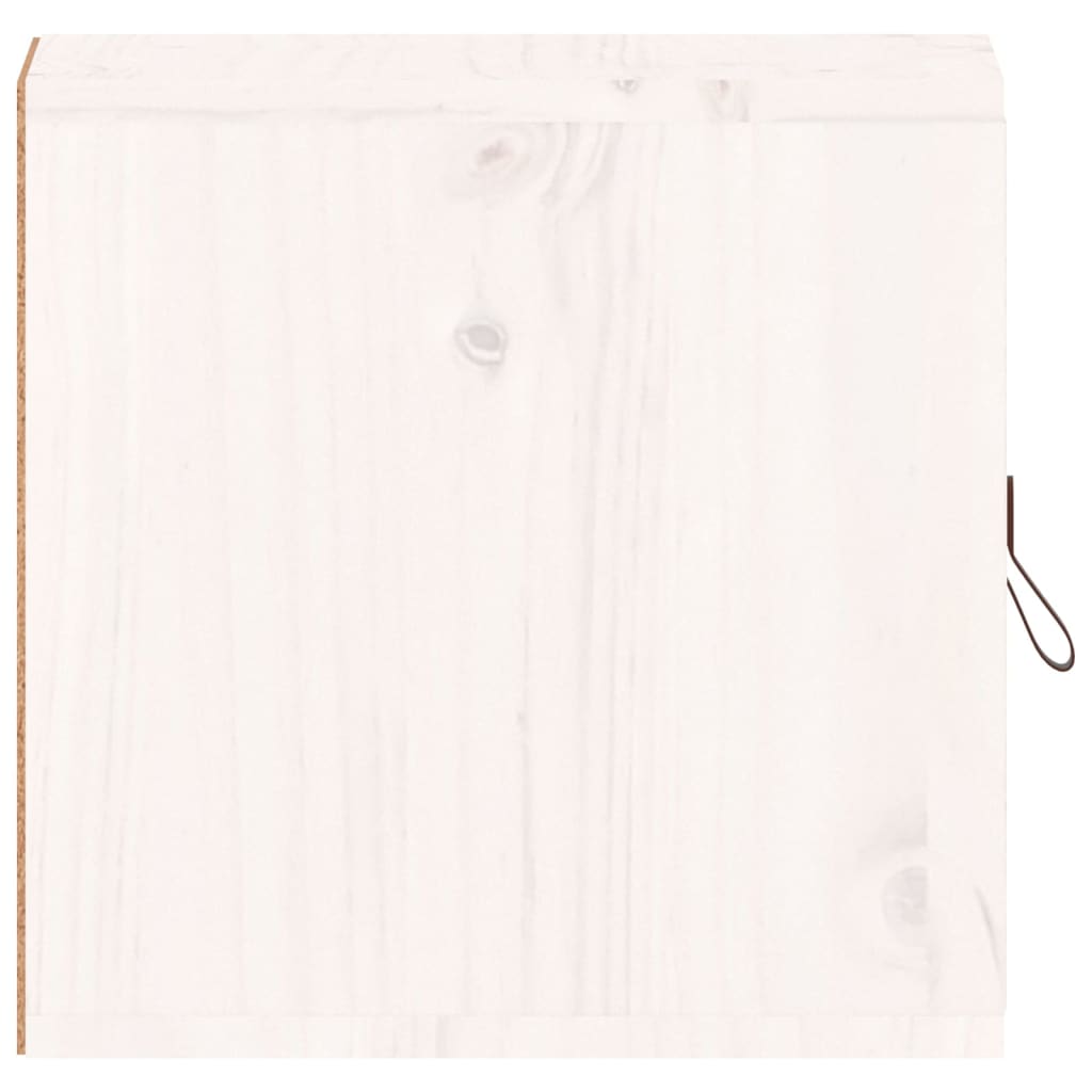 vidaXL Sieninė spintelė, balta, 31,5x30x30cm, pušies medienos masyvas
