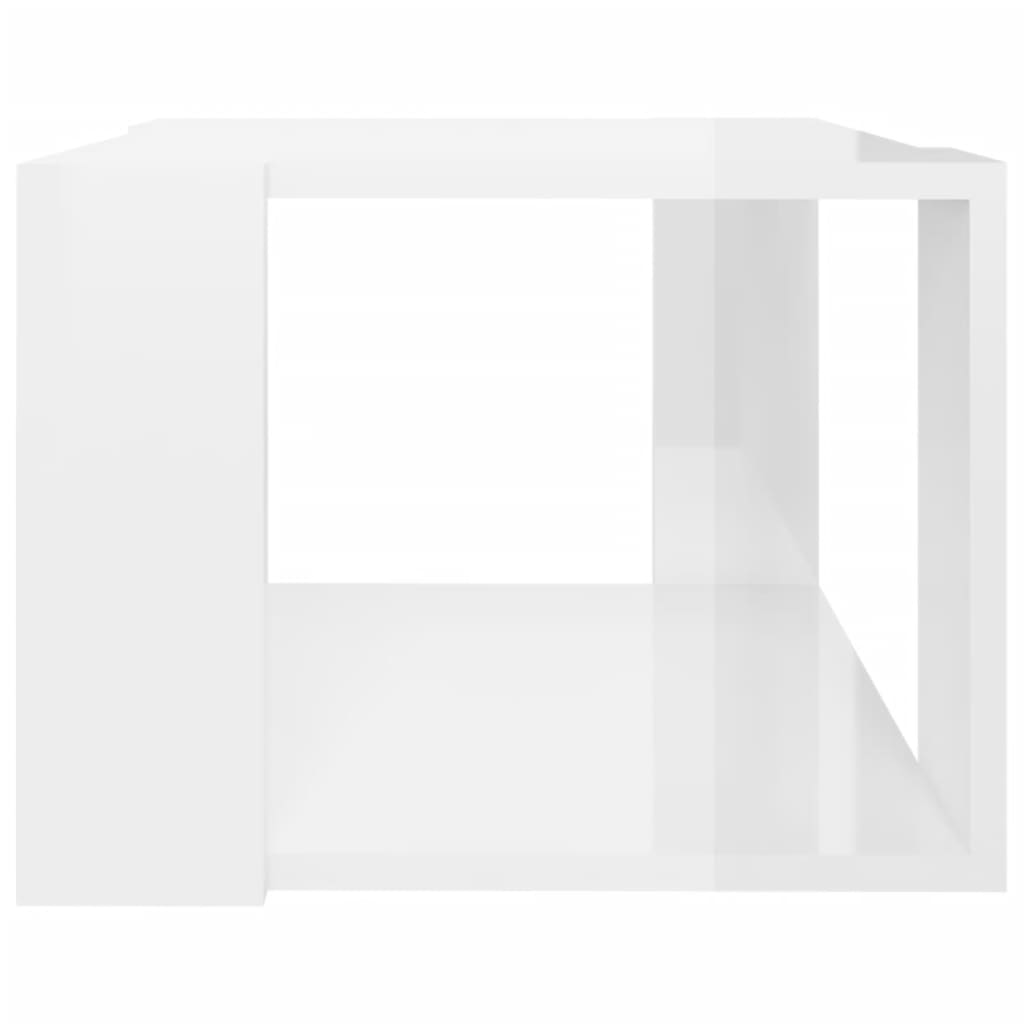 vidaXL Kavos staliukas, baltas, 40x40x30cm, apdirbta mediena, blizgus