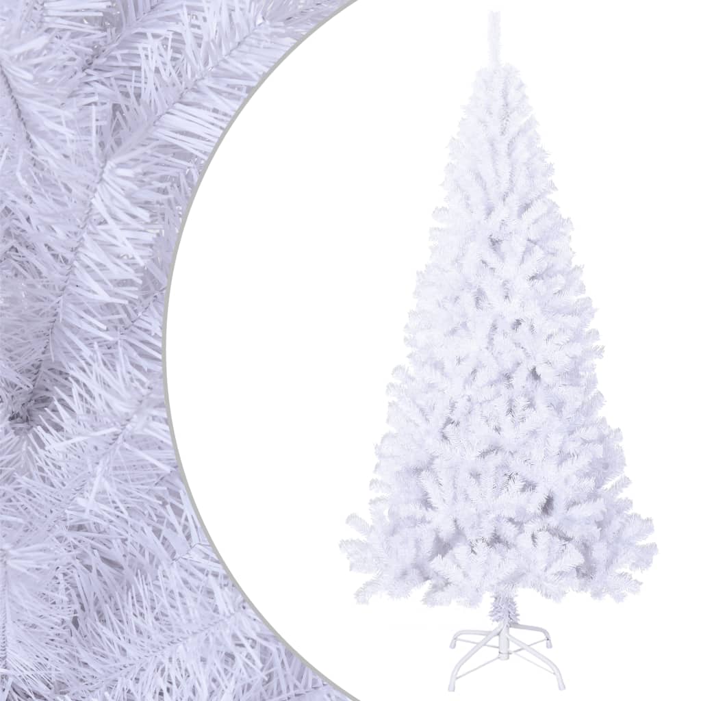vidaXL Dirbtinė Kalėdų eglutė su storomis šakomis, balta, 210cm, PVC