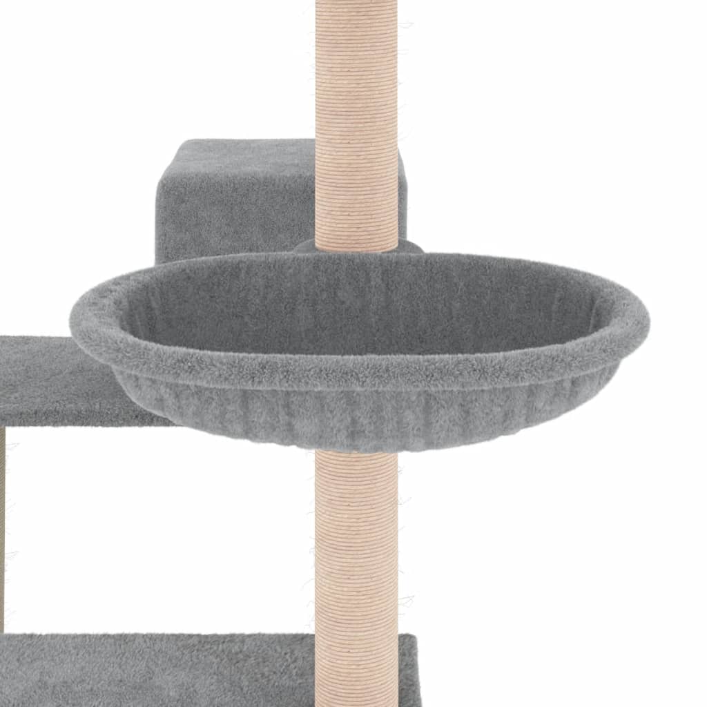 vidaXL Draskyklė katėms su stovais iš sizalio, šviesiai pilka, 82,5cm