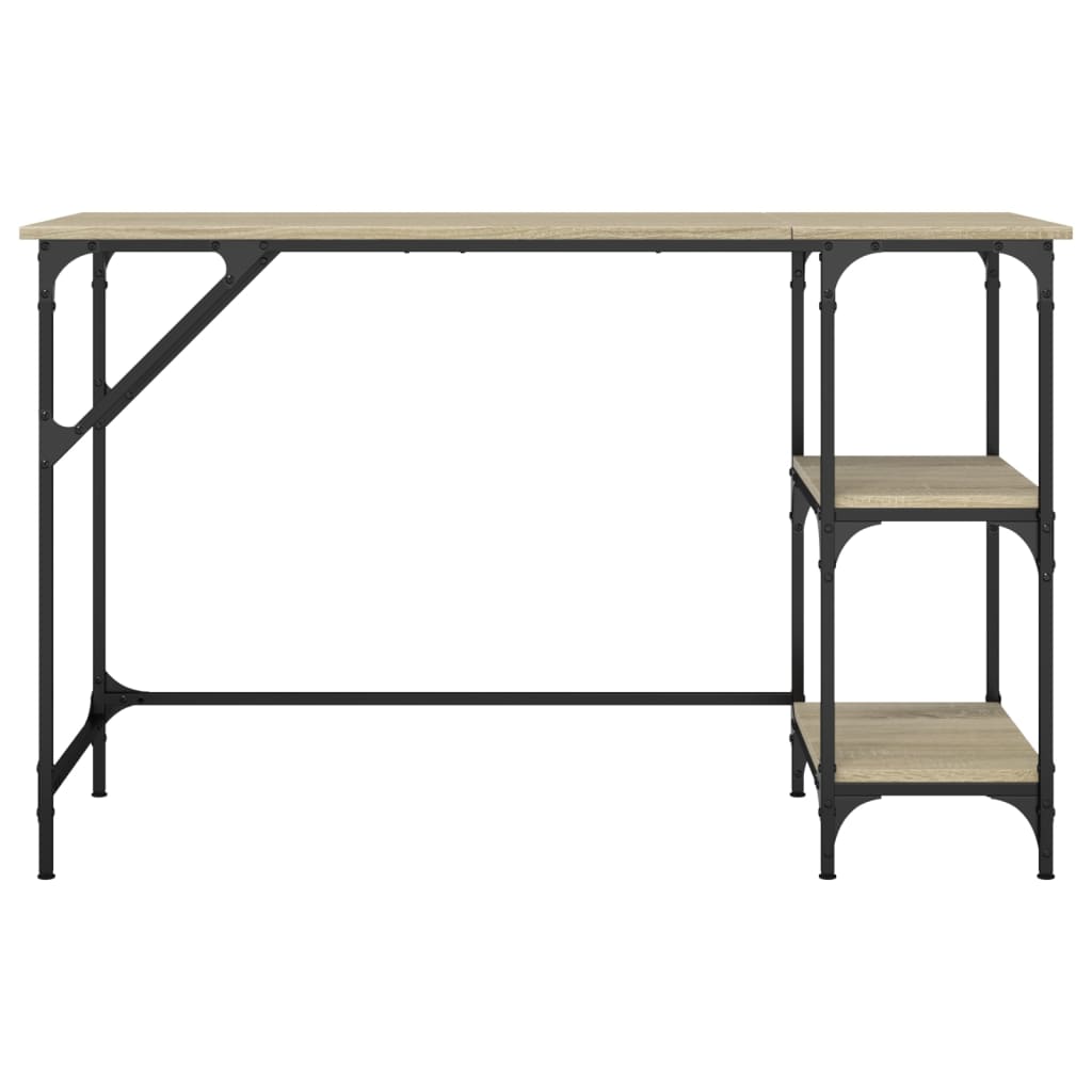 vidaXL Rašomasis stalas, ąžuolo, 120x50x75cm, metalas/apdirbta mediena