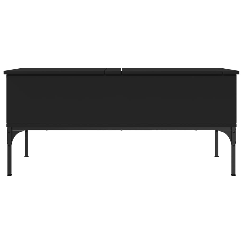 vidaXL Kavos staliukas, juodas, 100x50x45cm, apdirbta mediena/metalas