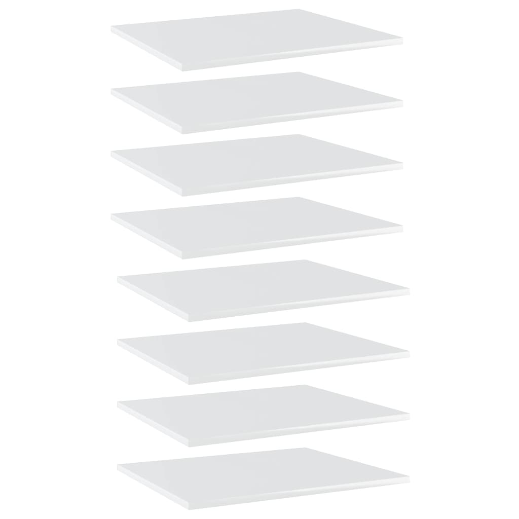 vidaXL Knygų lentynos plokštės, 8vnt., baltos, 60x50x1,5cm, MDP