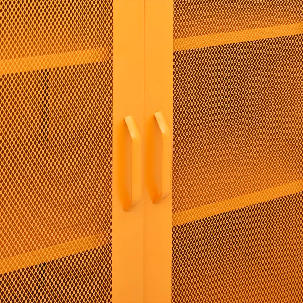 vidaXL Sandėliavimo spintelė, geltona, 80x35x101,5cm, plienas
