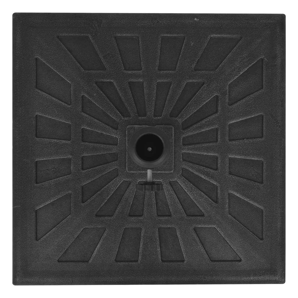vidaXL Skėčio stovas, kvadratinis, juodas, derva, 19 kg
