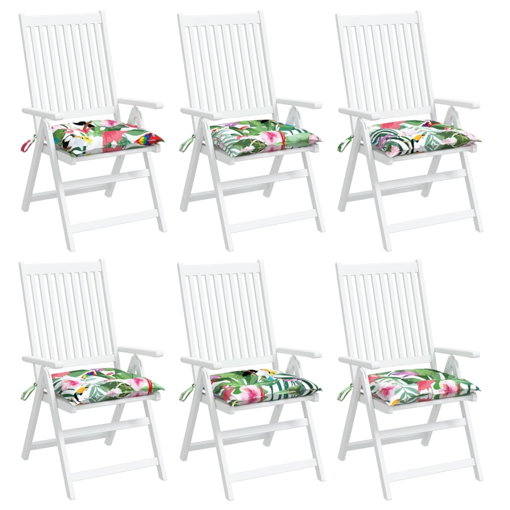 vidaXL Kėdės pagalvėlės, 6vnt., įvairių spalvų, 40x40x7cm, audinys