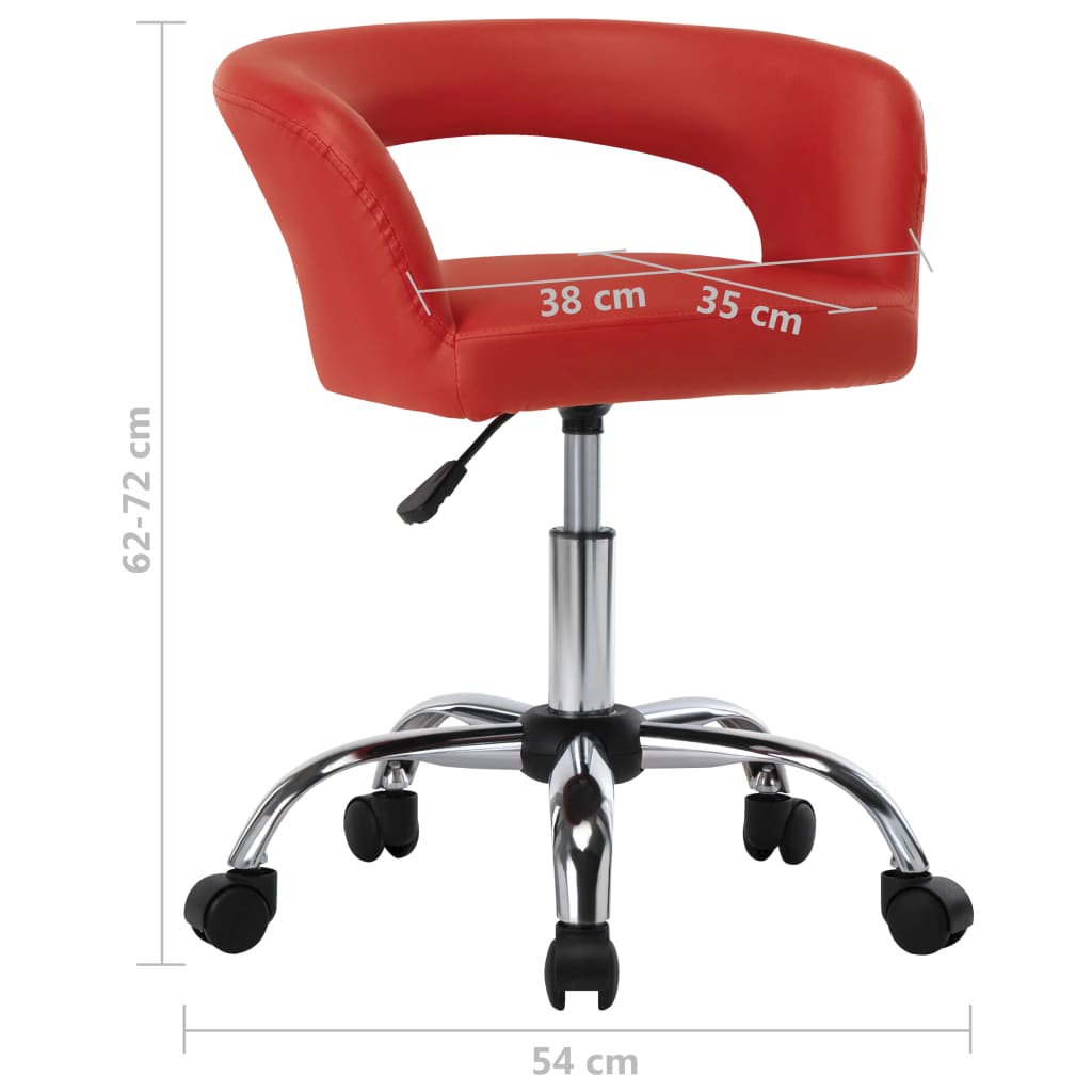 vidaXL Valgomojo kėdės, 2vnt., raudonos spalvos, dirbtinė oda