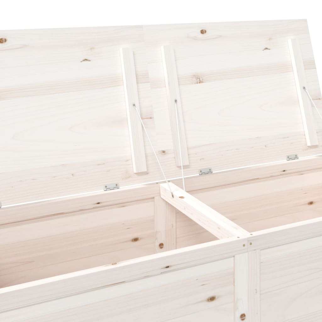 vidaXL Lauko dėžė pagalvėlėms, balta, 150x50x56cm, eglės masyvas
