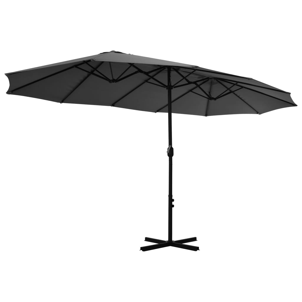 vidaXL Lauko skėtis su aliuminio stulpu, antracito sp., 460x270 cm