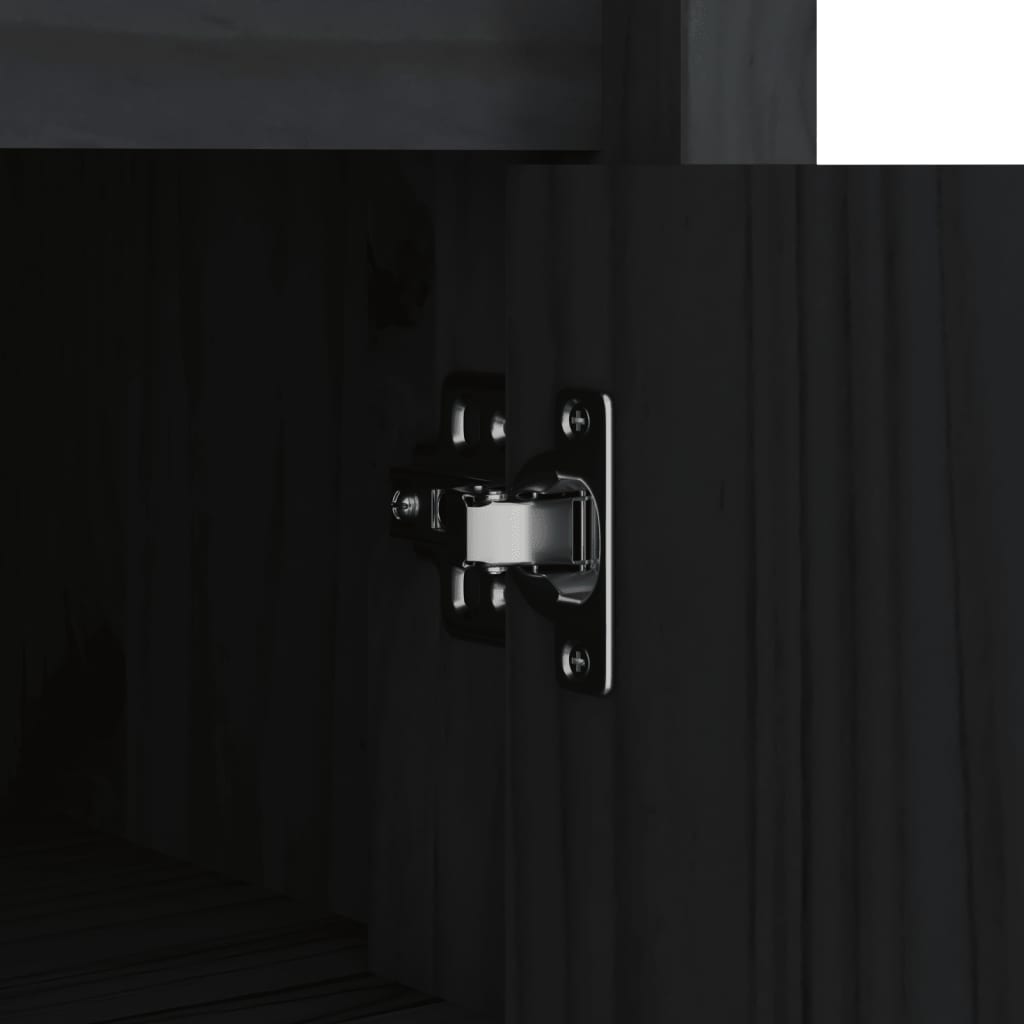 vidaXL Lauko virtuvės spintelė, juoda, 106x55x64cm, pušies masyvas