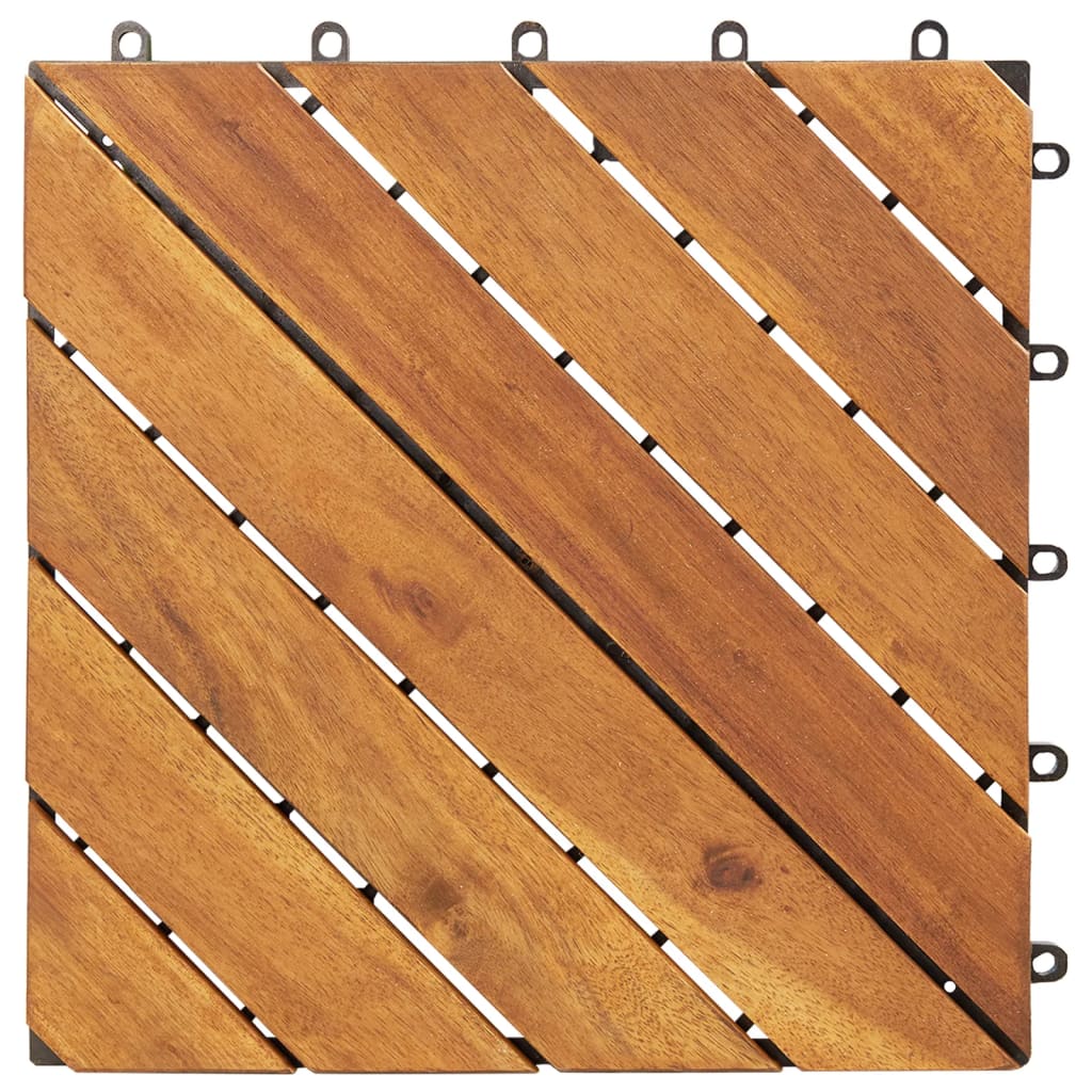 vidaXL Terasos plytelės, 20vnt., rudos, 30x30cm, akacijos masyvas