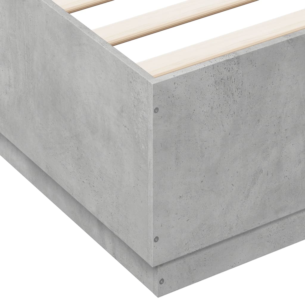 vidaXL Lovos rėmas, betono pilkos spalvos, 140x200cm, apdirbta mediena
