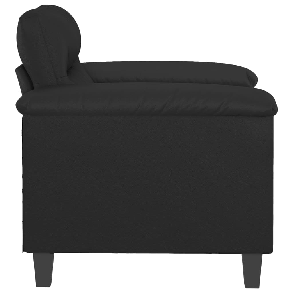 vidaXL Krėslas, juodos spalvos, 60cm, dirbtinė oda