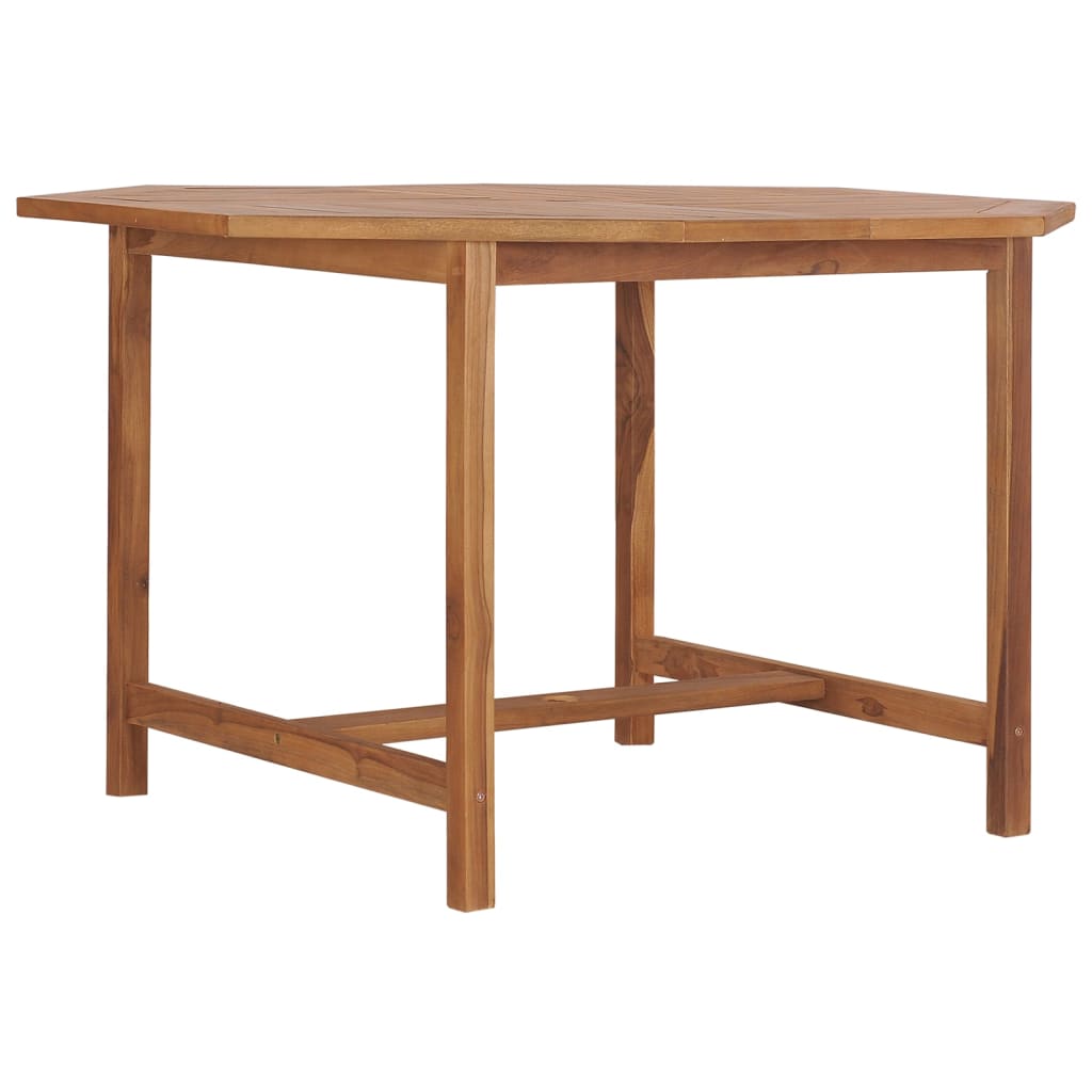 vidaXL Sodo valgomojo stalas, 110x110x75cm, tikmedžio medienos masyvas