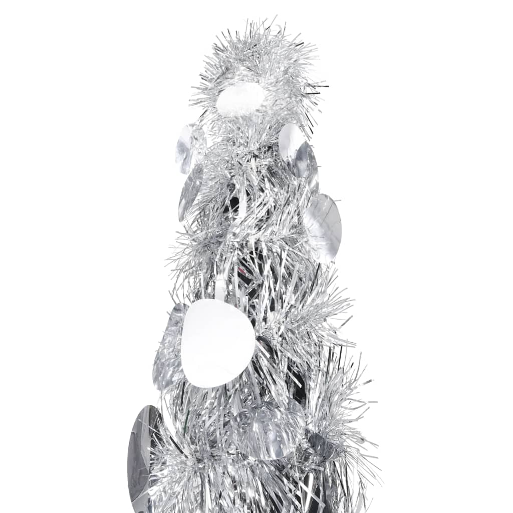 vidaXL Išskleidžiama dirbtinė Kalėdų eglutė, sidabrinė, 180cm, PET