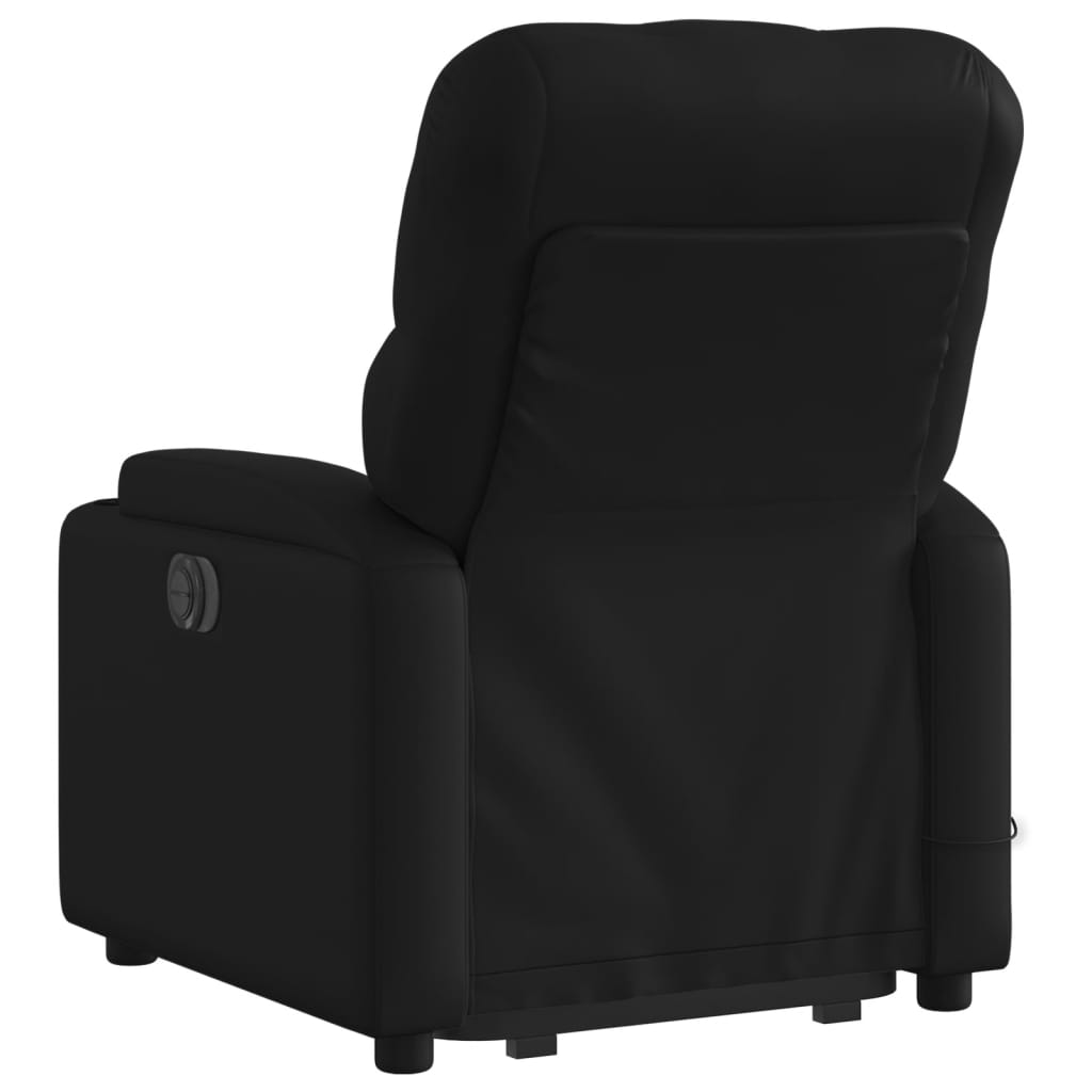 vidaXL Atsistojantis masažinis krėslas, juodas, dirbtinė oda