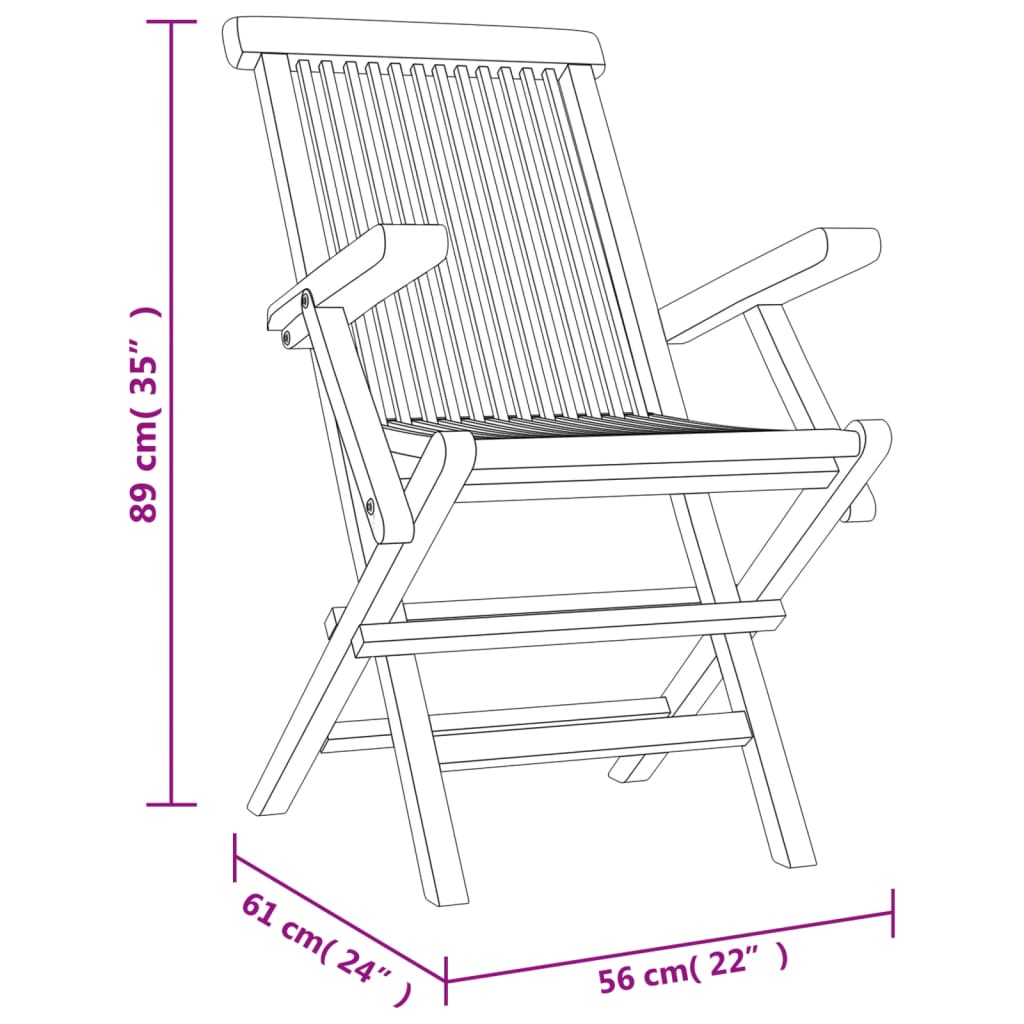 vidaXL Sulankstomos sodo kėdės, 6vnt., pilkos, 56x61x89cm, tikmedis