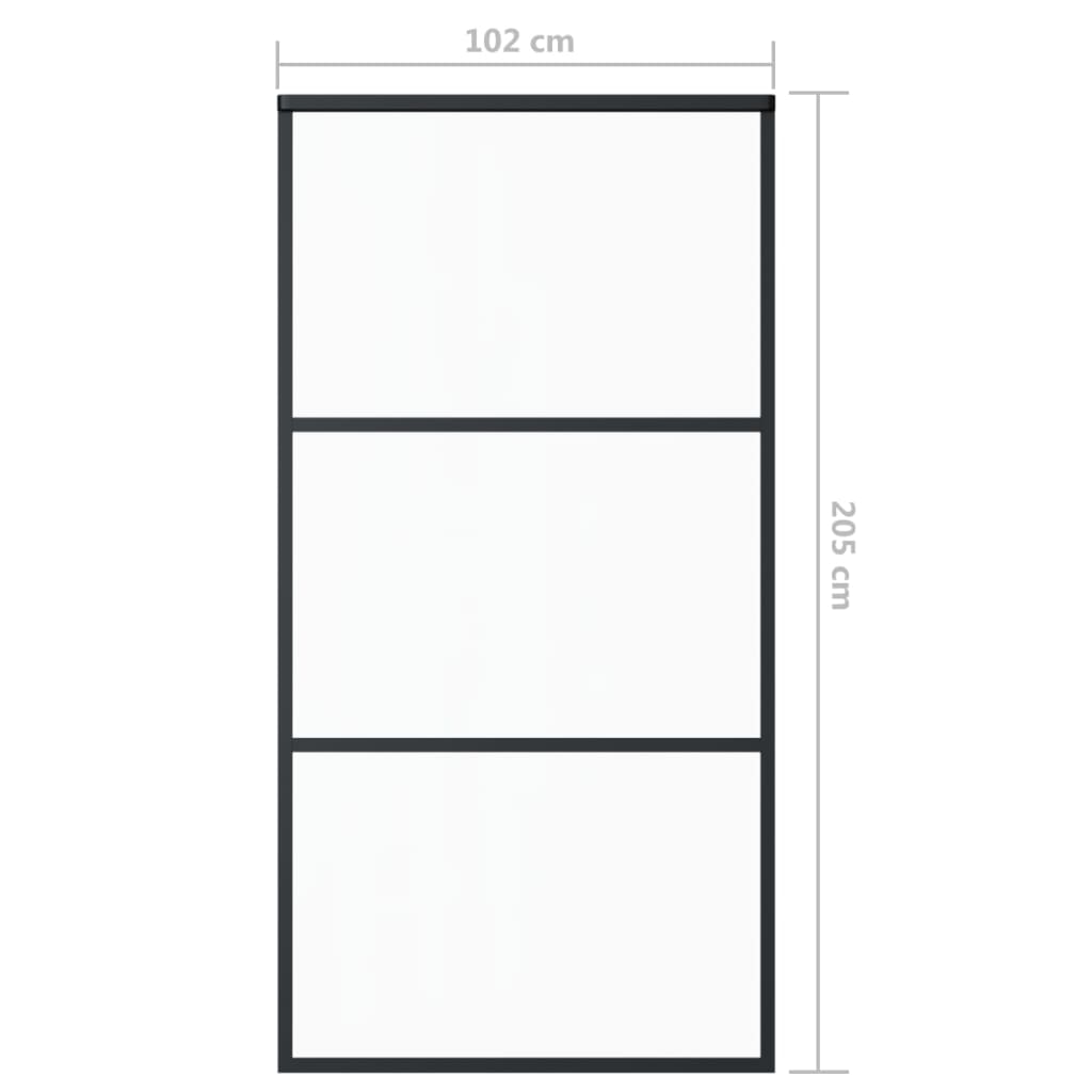 vidaXL Stumdomos durys su įrangos rinkiniu, 102x205cm, ESG/aliuminis