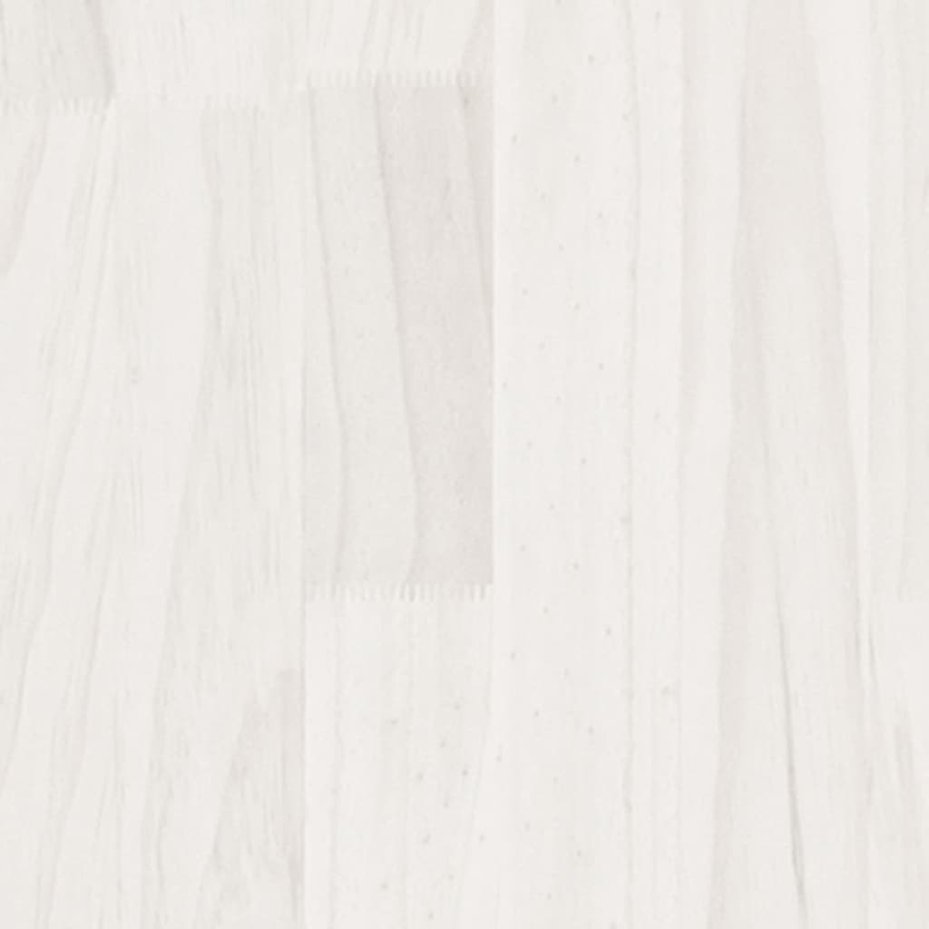 vidaXL Sodo lovelis, baltas, 100x50x50cm, pušies medienos masyvas