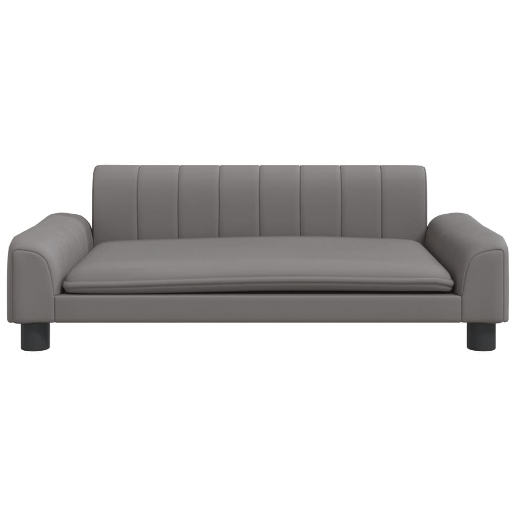 vidaXL Vaikiška sofa, pilkos spalvos, 90x53x30cm, dirbtinė oda