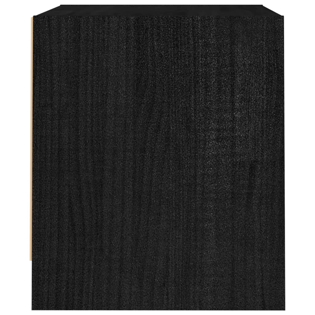vidaXL Naktinės spintelės, 2vnt., juodos, 40x30,5x35,5cm, pušis