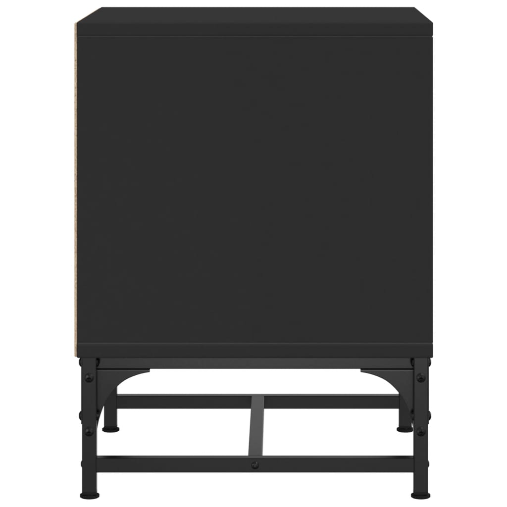 vidaXL Naktinė spintelė su stiklinėmis durelėmis, juoda, 35x37x50cm
