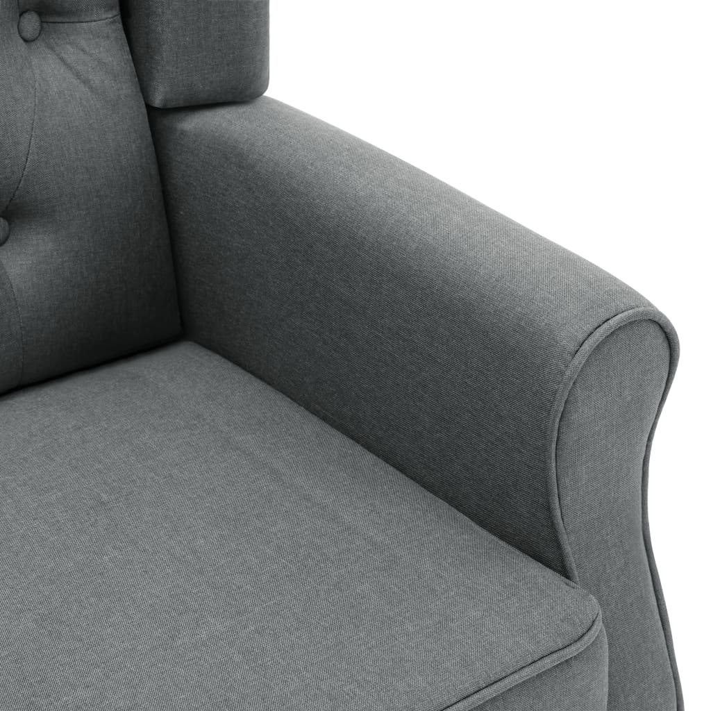 vidaXL Masažinis krėslas su pakoja, šviesiai pilkos spalvos, audinys