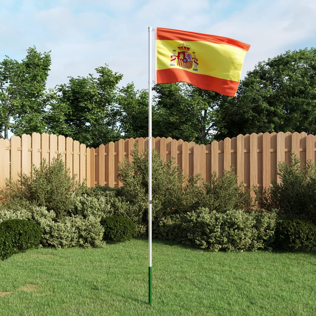 vidaXL Ispanijos vėliava su stiebu, aliuminis, 4m