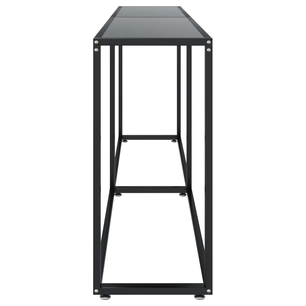 vidaXL Konsolinis staliukas, juodas, 200x35x75,5cm, stiklas