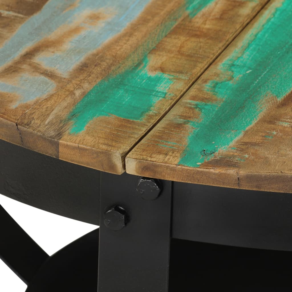 vidaXL Kavos staliukas, 68x43cm, perdirbtos medienos masyvas/geležis