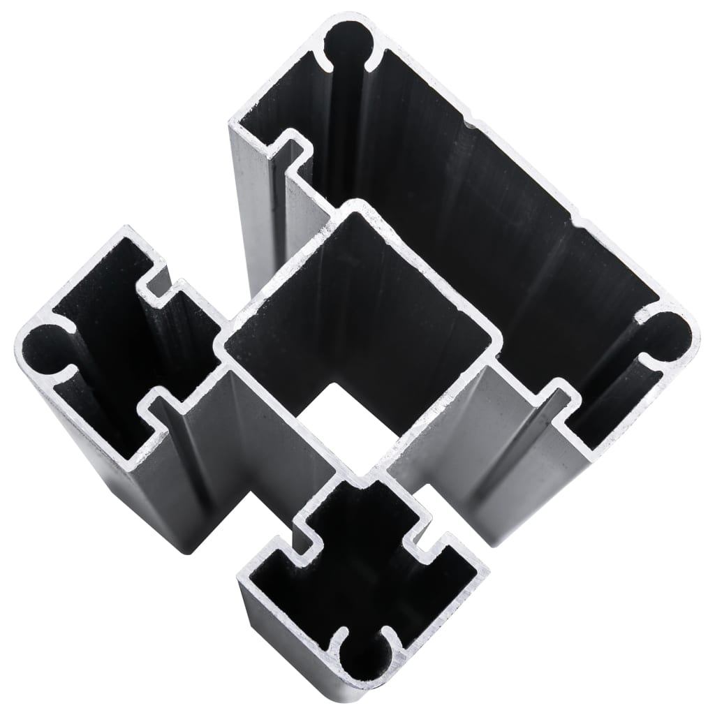 vidaXL Tvoros segmentų rinkinys, juodas, 353x146cm, WPC