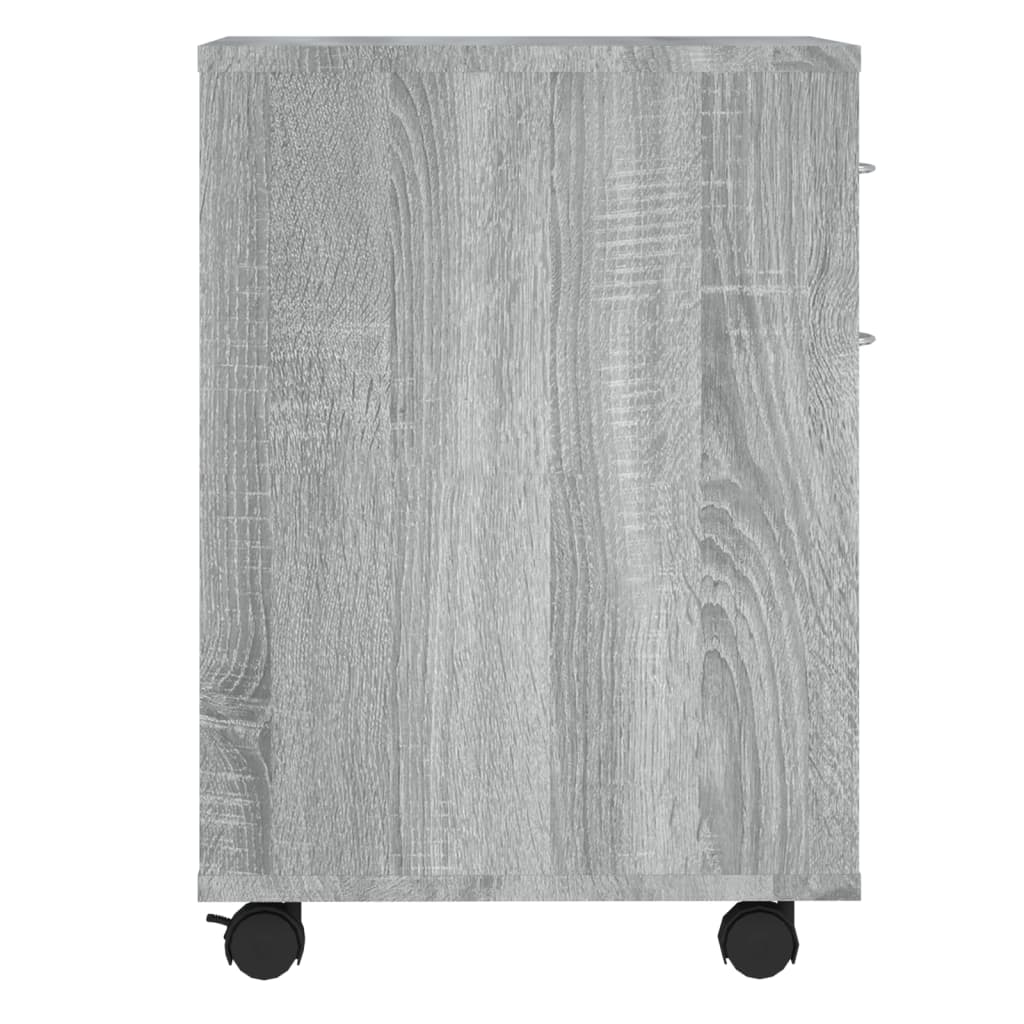vidaXL Spintelė su ratukais, pilka ąžuolo, 45x38x54cm, mediena