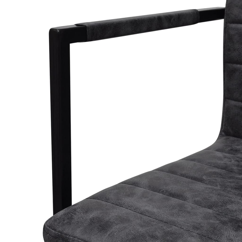 vidaXL Gembinės valgomojo kėdės, 4 vnt., juodos, dirbtinė oda