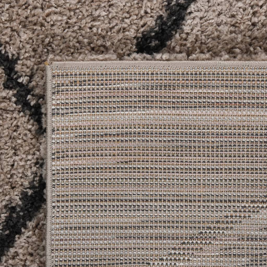 vidaXL Shaggy kilimas, smėlio/antracito, 160x230cm, aukšti šereliai