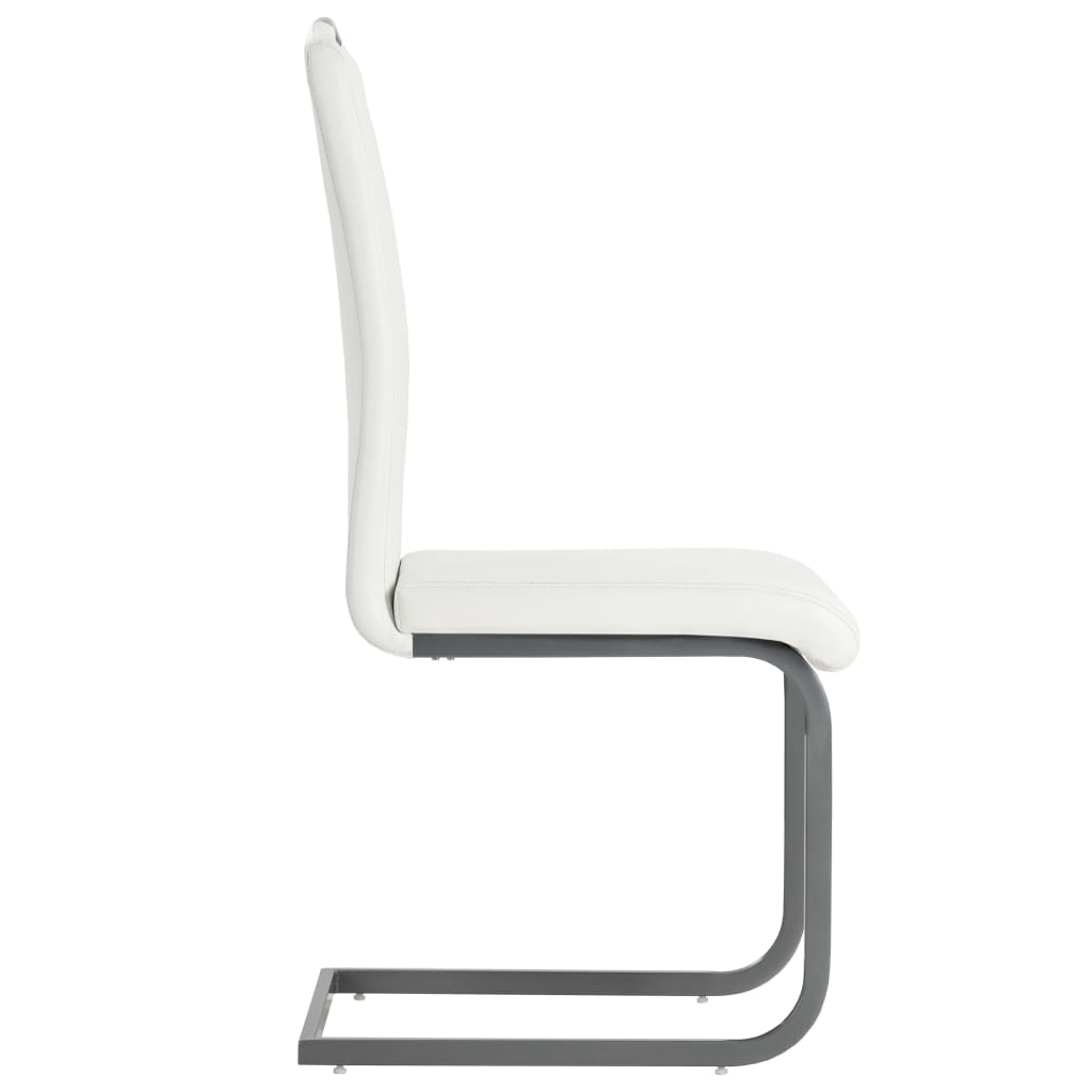 vidaXL Gembinės valgomojo kėdės, 6vnt., baltos, dirbtinė oda