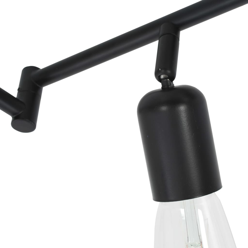 vidaXL Taškinis šviestuvas, juodos spalvos, 30cm, E27, 6 krypčių
