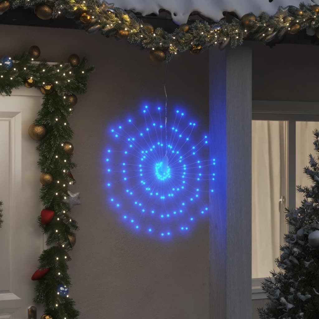 vidaXL Kalėdinis šviestuvas fejerverkas, 140 mėlynų LED lempučių, 17cm