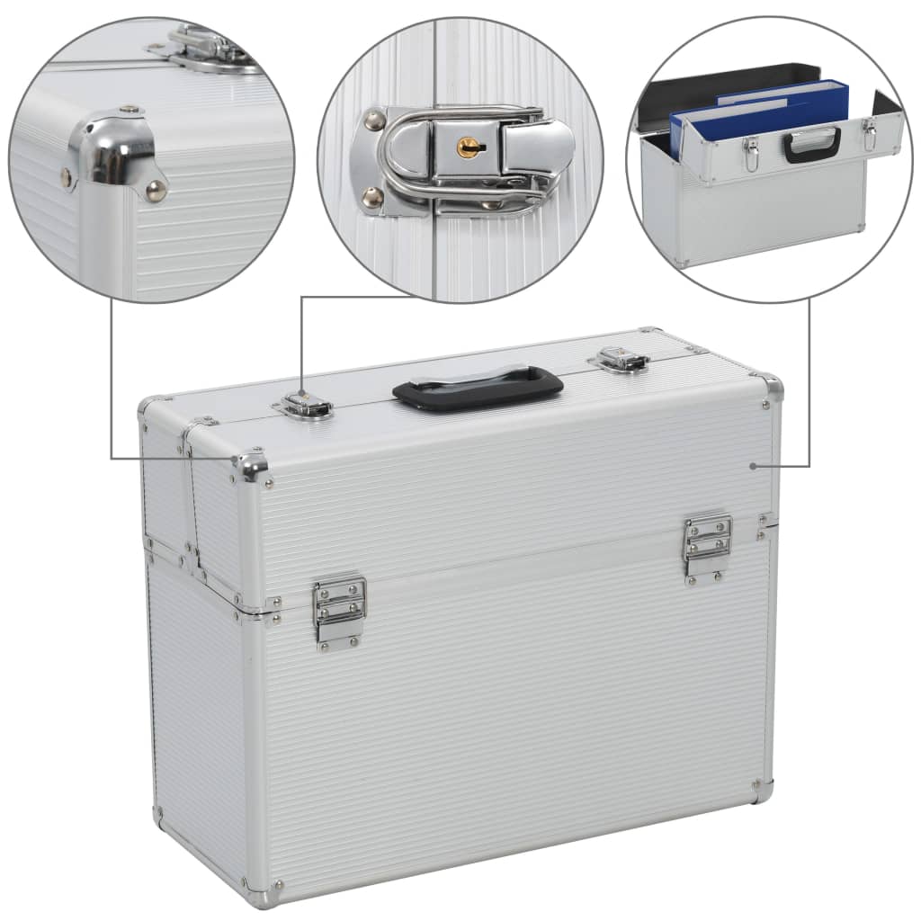 vidaXL Įrankių lagaminas, sidabrinės spalvos, 47x36x20cm, aliuminis