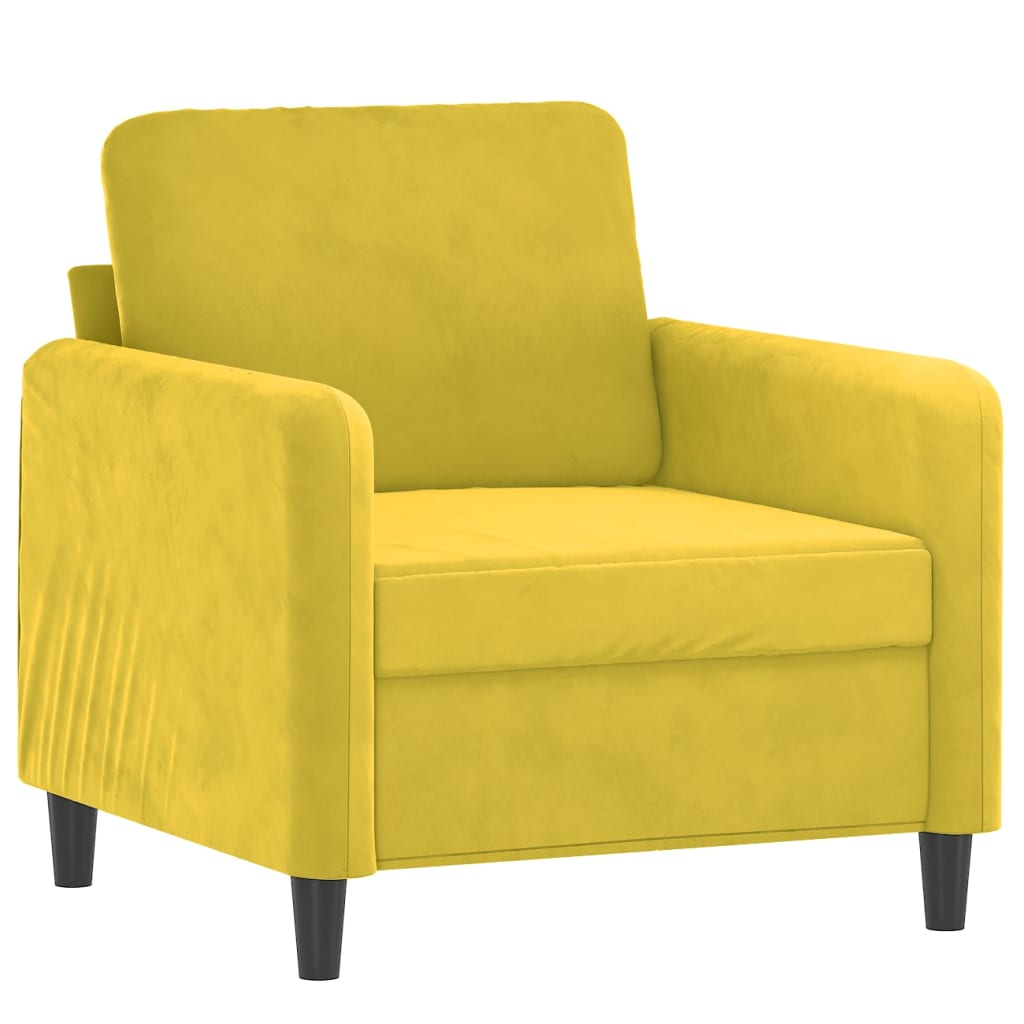 vidaXL Krėslas, geltonos spalvos, 60cm, aksomas