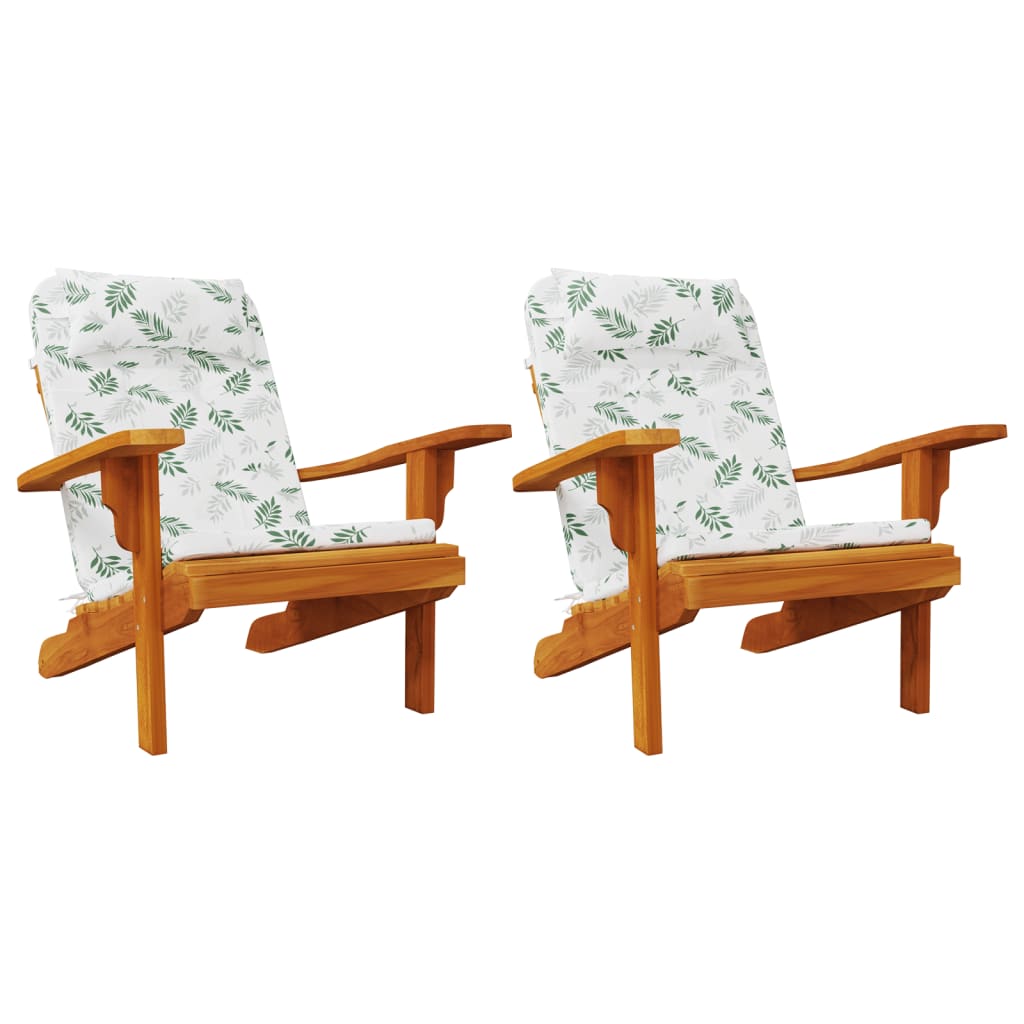 vidaXL Adirondack kėdės pagalvėlės, 2vnt., oksfordo audinys, su lapais